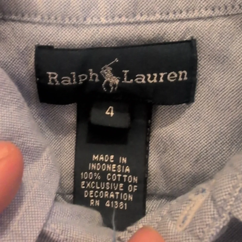 Ralph Lauren Light Blue Classic Long Sleeve Button Down Shirt Size 4